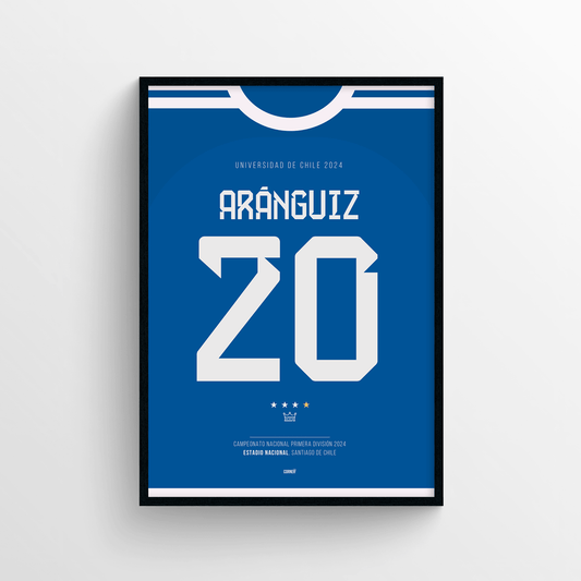 Cuadro camiseta Aránguiz Universidad de Chile 2024